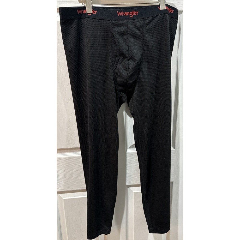 Wrangler Black Form Fitting Long Thermal Work Pant/ Underpants  XXL - New w Tags